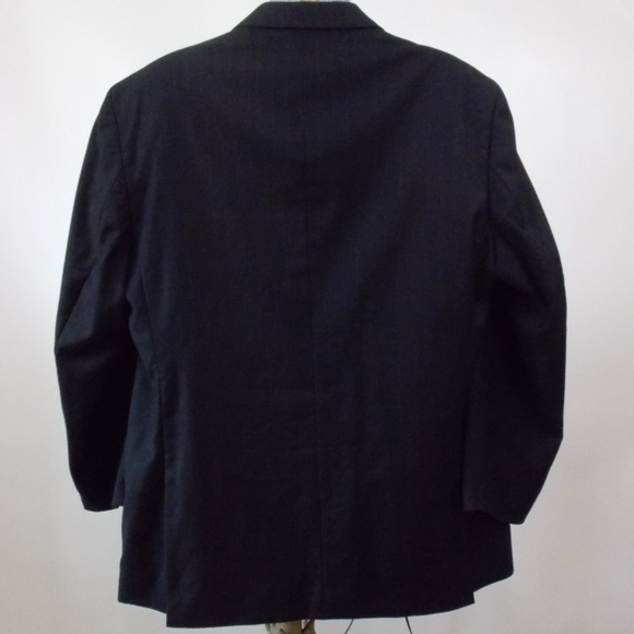 Adolfo International Men's 100% Wool Dark Blue 2 Button Blazer Jacket 46… - Picture 3 of 8